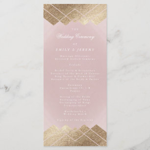 Programa de Casamento Gatsby Gométrico Rosa Doura