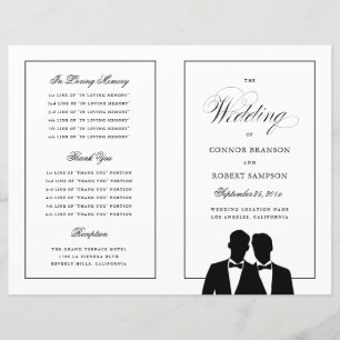 Programa de Casamento Gay com Silhuetas de Dois No