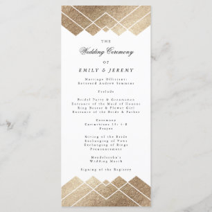 Programa de Casamento Geométrico Dourado Gatsby