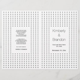 Programa de casamento geométrico preto, branco