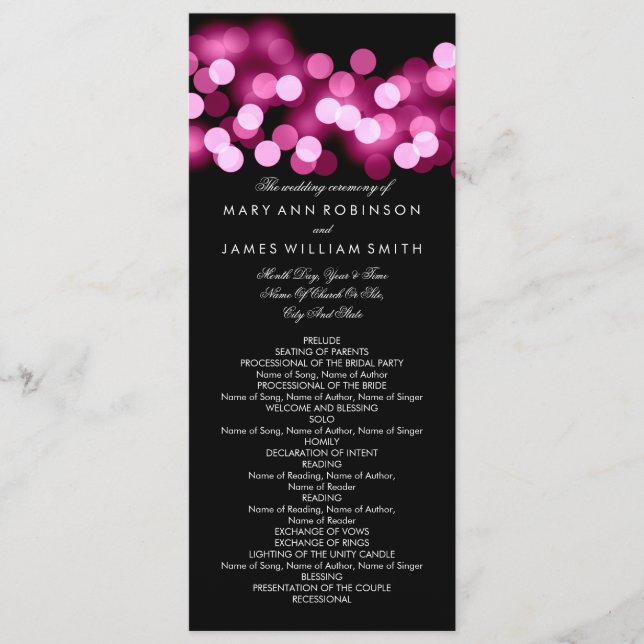 Programa de Casamento Glam Hollywood Rosa (Frente)