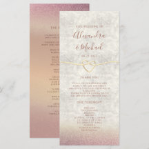 Programa de Casamento Glitter Rosa Dourado
