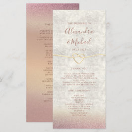 Programa de Casamento Glitter Rosa Dourado