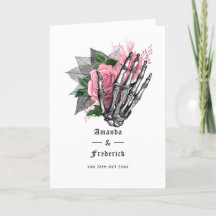 Programa de Casamento Gótico de Esqueleto Floral R