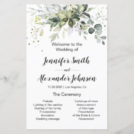 Programa de casamento Greenery