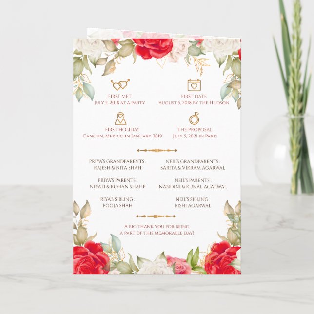 Programa de Casamento Hindu & Programa de Casament (Verso)