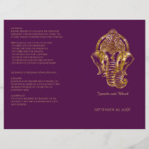 Programa de Casamento Hindu Roxo e Dourado