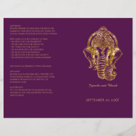 Programa de Casamento Hindu Roxo e Dourado