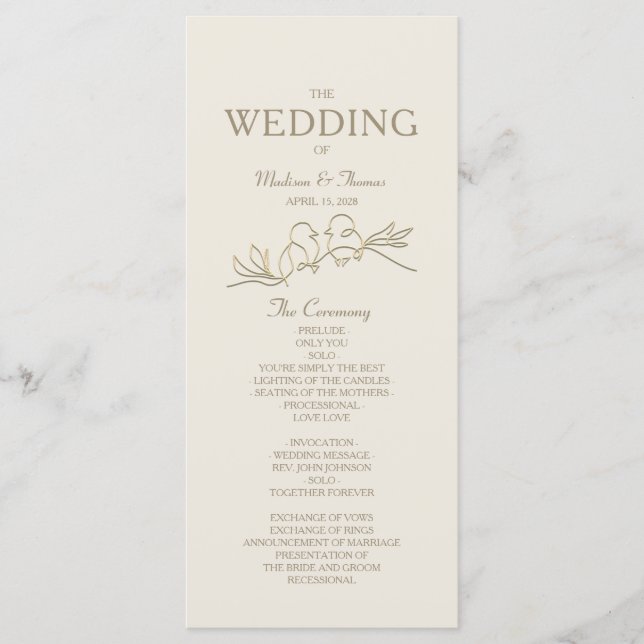 Programa de Casamento Ivory Gold (Frente)