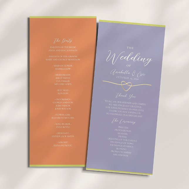 Programa de Casamento Laranja Roxo Citrino Verde (Criador carregado)