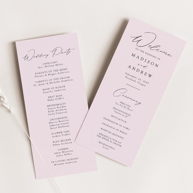 Programa de Casamento Lavanda Elegante Moderno (Criador carregado)