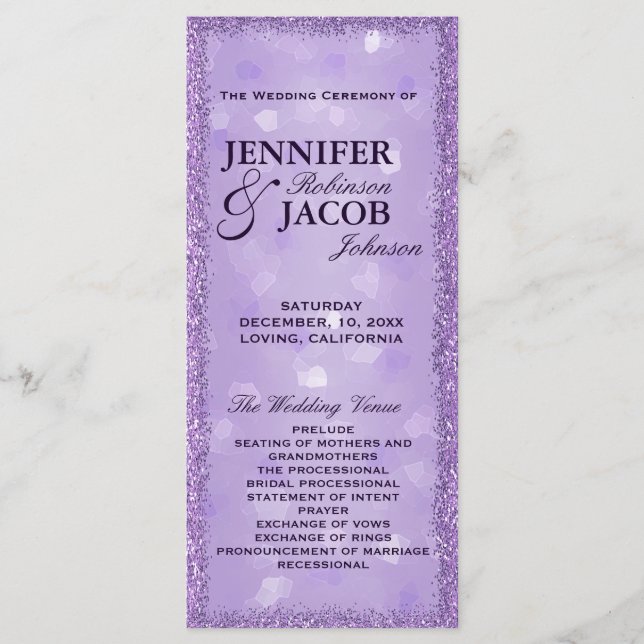 Programa de Casamento LavenderLights (Frente)