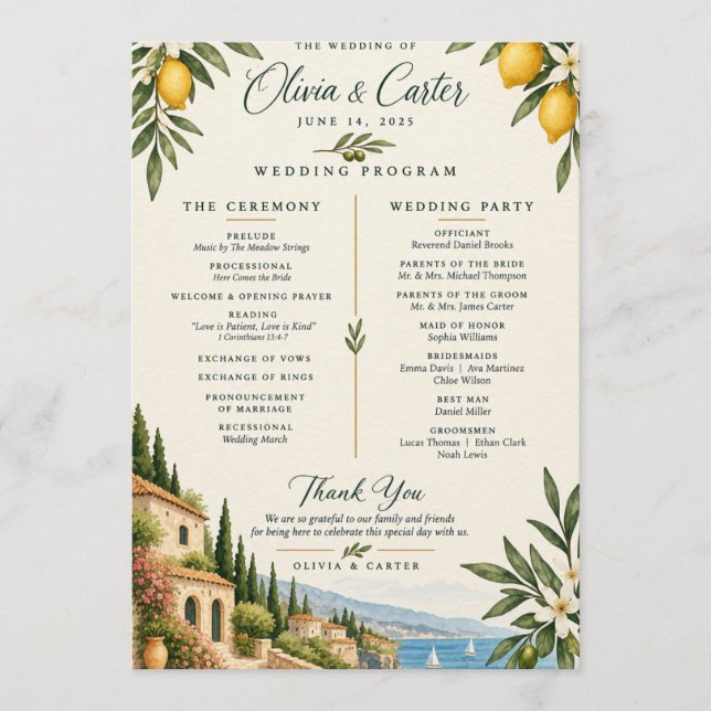 Programa de Casamento Limão Mediterrâneo | Vila It (Frente)