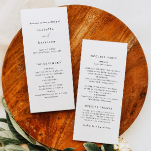 Programa de Casamento Longo Elegante Minimalista d