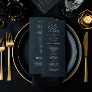 Programa de Casamento Luxuoso em Preto Ardósia Esc