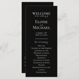 Programa de Casamento Manuscrito Elegante Minimali