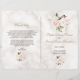 Programa de Casamento Marble para Flores Douradas