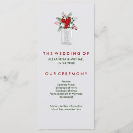 Programa de Casamento Mason Jar de Feriado de Cinz