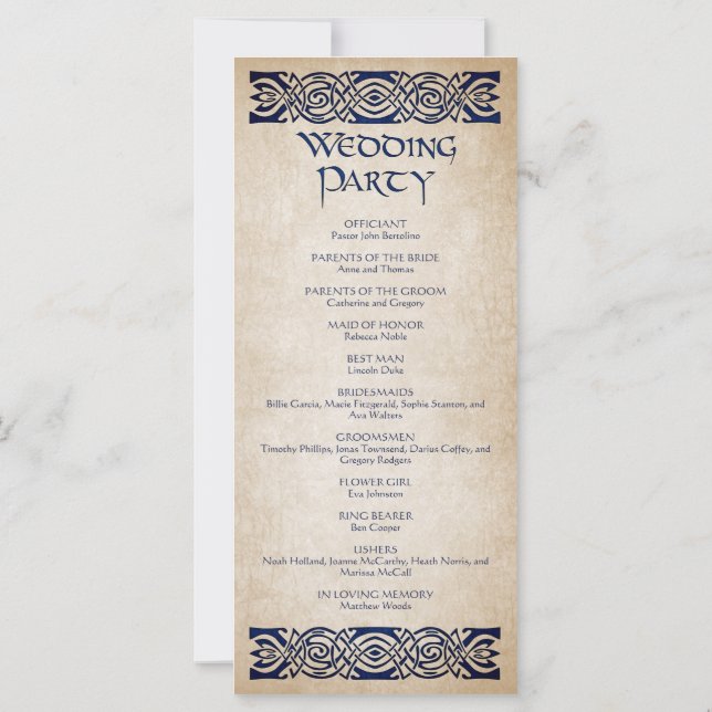 Programa de Casamento Medieval (Verso)