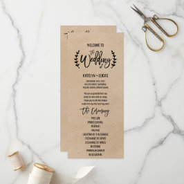 Programa de Casamento Memorial Rustic Kraft Callio