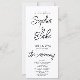 Programa de Casamento Minimalista Branco Moderno