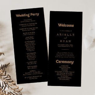 Programa de Casamento Minimalista Clássico Preto e