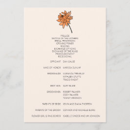 Programa de Casamento Minimalista de Crisântemo