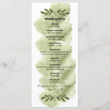 Programa de Casamento Minimalista Folha Verde Mode