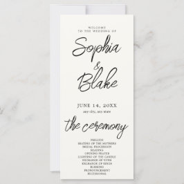 Programa de Casamento Minimalista Moderno Branco C