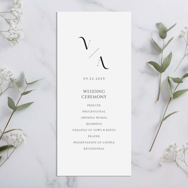 Programa de Casamento Minimalista Moderno Elegante (Criador carregado)