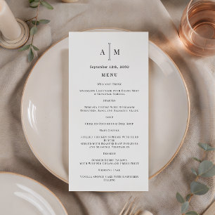 Programa de Casamento Minimalista Monograma Preto