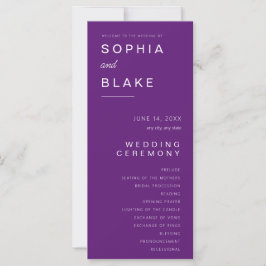 Programa de Casamento Minimalista Roxo Escuro Simp
