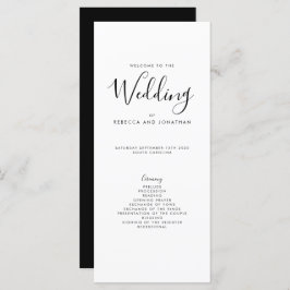 Programa de Casamento Mínimo de Branco Negro Elega