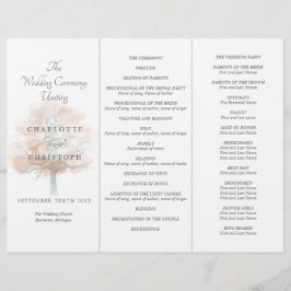 Programa de casamento Misty tree Tri-Fold