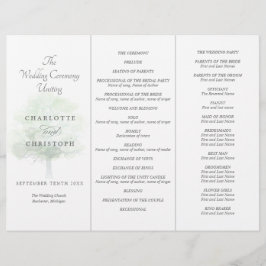Programa de casamento Misty tree Tri-Fold