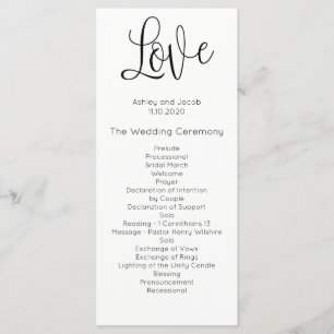 Programa de casamento moderno. Amor. Cerimônia sim