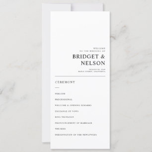 Programa de Casamento Moderno da Tipografia Simple
