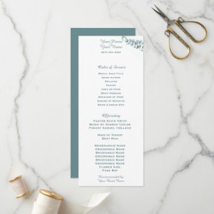 Programa de Casamento Moderno de Eucalipto