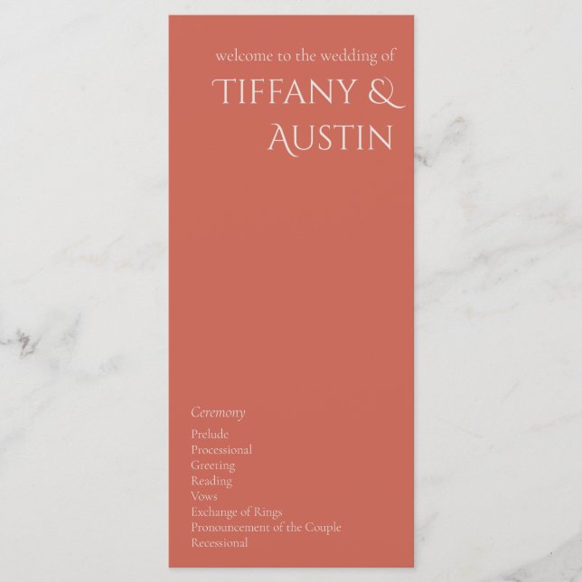 Programa de Casamento Moderno do Desert Rosa (Frente)