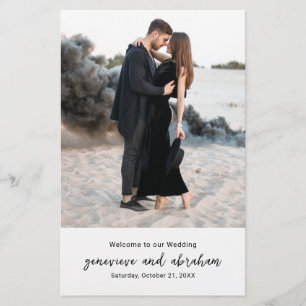 Programa de Casamento Moderno em Foto Preta e Bran