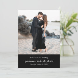 Programa de Casamento Moderno Foto Preta Limpa