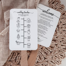 Programa de Casamento Moderno Ícone Leque de Mão I