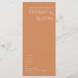 Programa de Casamento Moderno Laranja Queimado