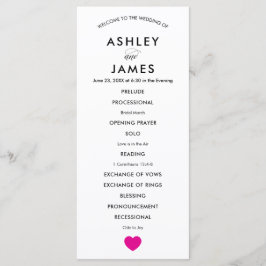 Programa de Casamento Moderno para a Cerimônia Fuc