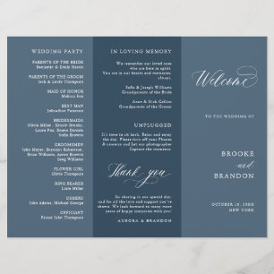Programa de Casamento Moderno Simples Elegante