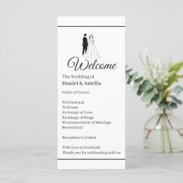 Programa de Casamento Monocromático Minimalista