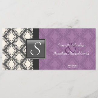 Programa de Casamento - Monograma de Damasco Branc