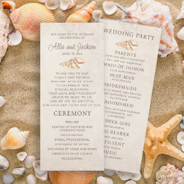 Programa de Casamento na Praia com Conchas de Arei