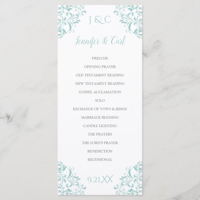 Programa de Casamento Nadine | Alto (Turquesa Clar (Frente)
