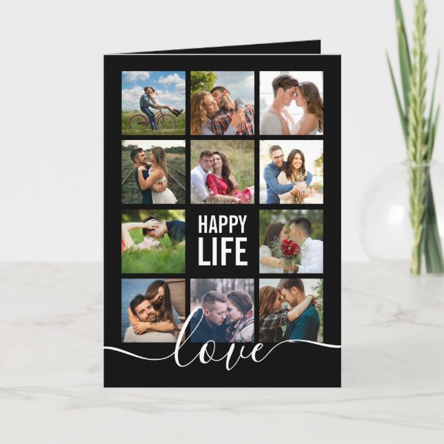 Programa de Casamento Negro Colagem de Fotos (Frente)